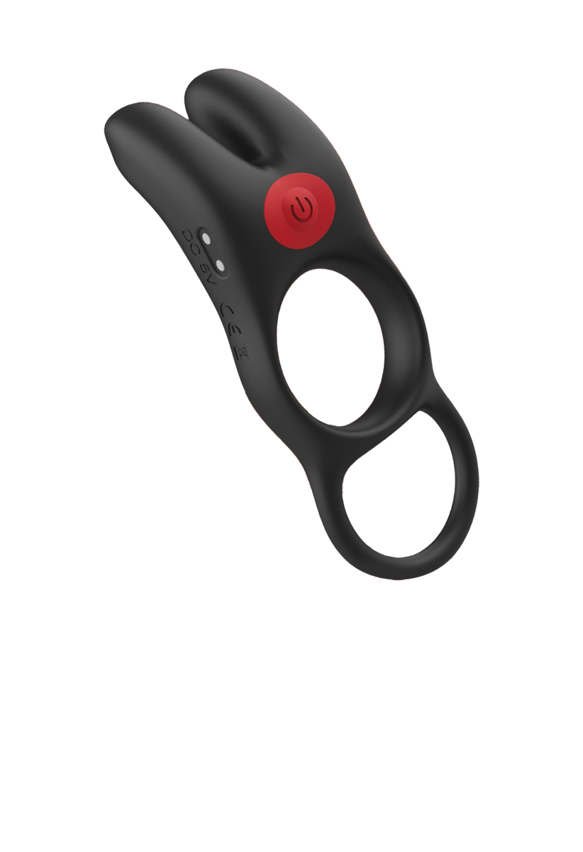 Red Dot Silicone Rechargeable Vibrating Cock Ring with Remote Control V1