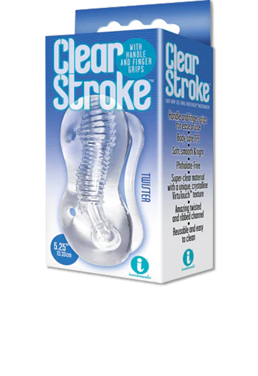 Icon Brands - The 9's - Clear Stroke Twister Male Masturbator Clear