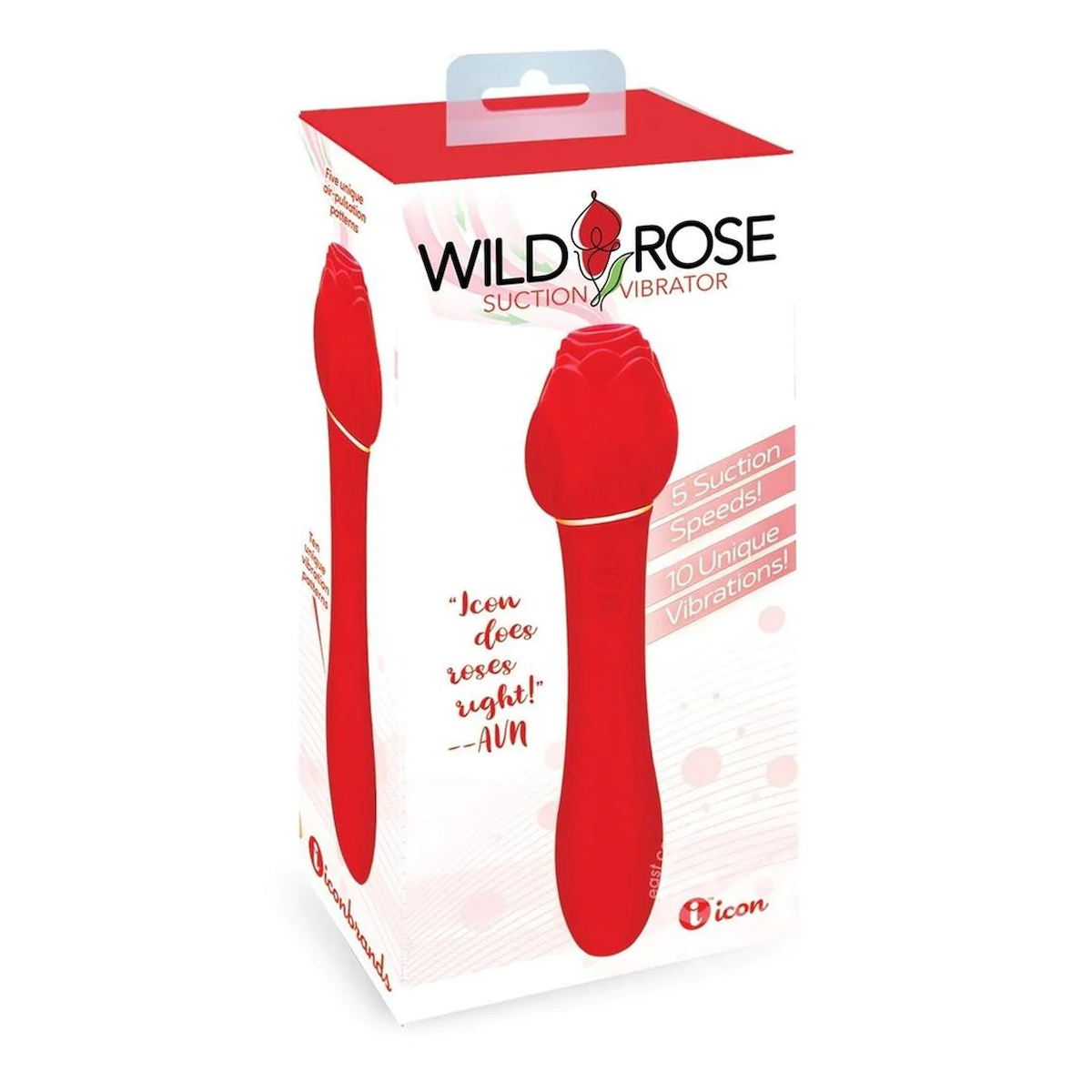 Wild Rose Rechargeable Silicone Suction + Vibrator - Red