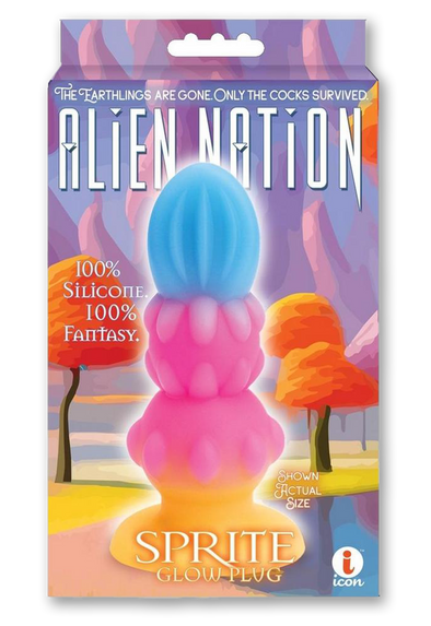 Alien Nation Sprite Silicone Anal Plug - Blue/Pink/Yellow