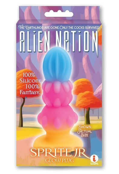 Alien Nation Sprite Jr. Silicone Anal Plug - Blue/Pink/Yellow