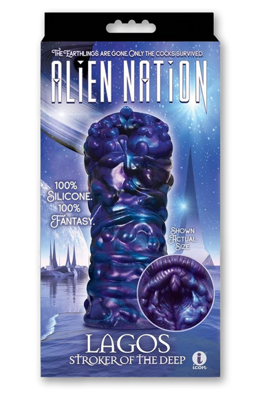 Alien Nation Lagos Silicone Stroker - Blue/Purple