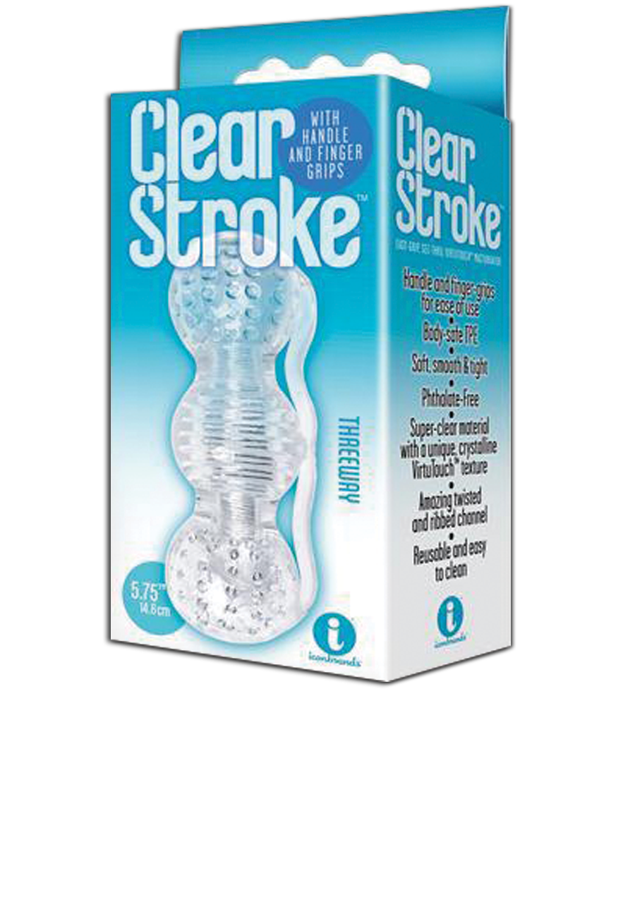 Icon Brands - The 9's - Clear Stroke Threeway Male Masturbator Clear