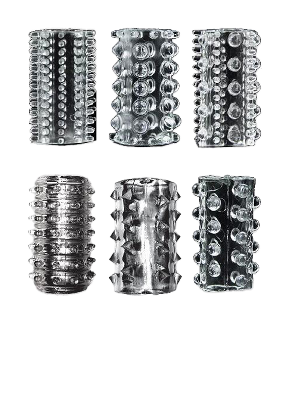 Icon Brands - The 9's - Crystalline TPR Cock Sleeves 6 Pack Clear