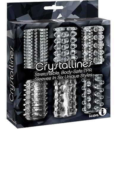 Icon Brands - The 9's - Crystalline TPR Cock Sleeves 6 Pack Clear