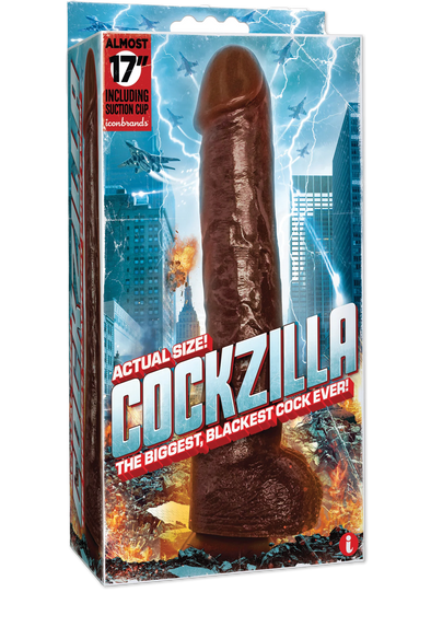 IconBrands - Cockzilla - Massive Nearly 17 Inch Realistic Black Colossal Cock