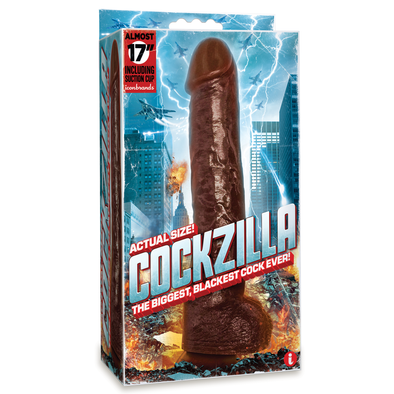 IconBrands - Cockzilla - Massive Nearly 17 Inch Realistic Black Colossal Cock