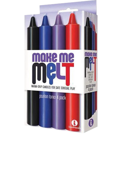 Icon Brands - The 9's - Make Me Melt Sensual Warm-Drip Candles, 4 Pack, Passion Tones