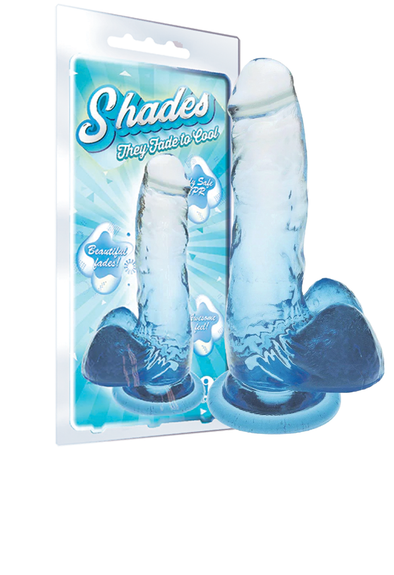 Icon Brands - Shades - Medium 7 Inch Jelly TPR Gradient Dildo Blue