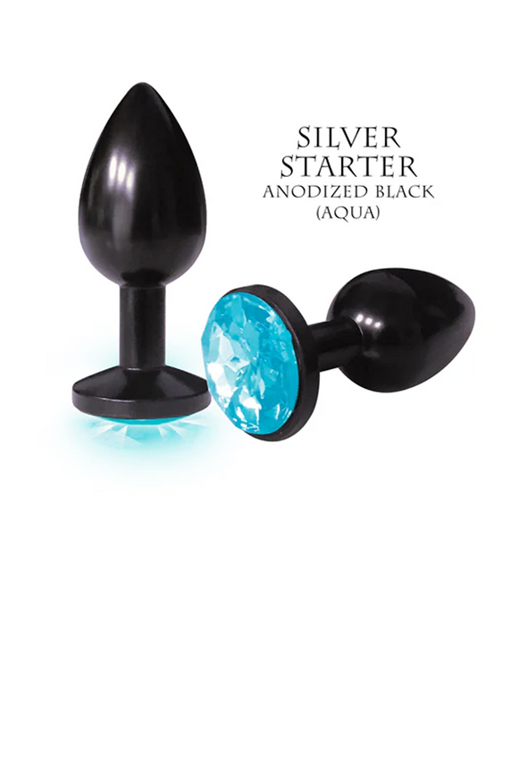 Silver Starter Noir; Violet Round Jewel