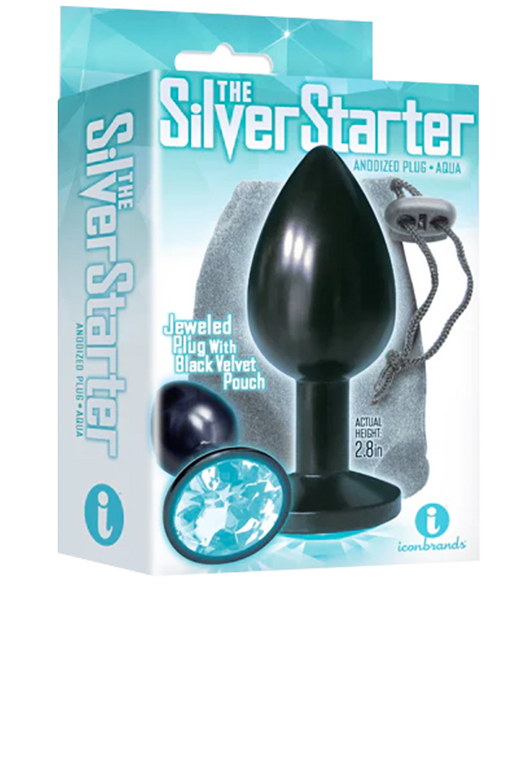 Silver Starter Noir; Violet Round Jewel