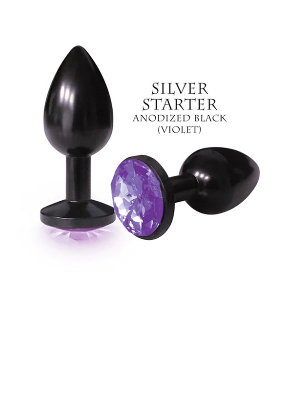 Silver Starter Noir; Cobalt Round Jewel