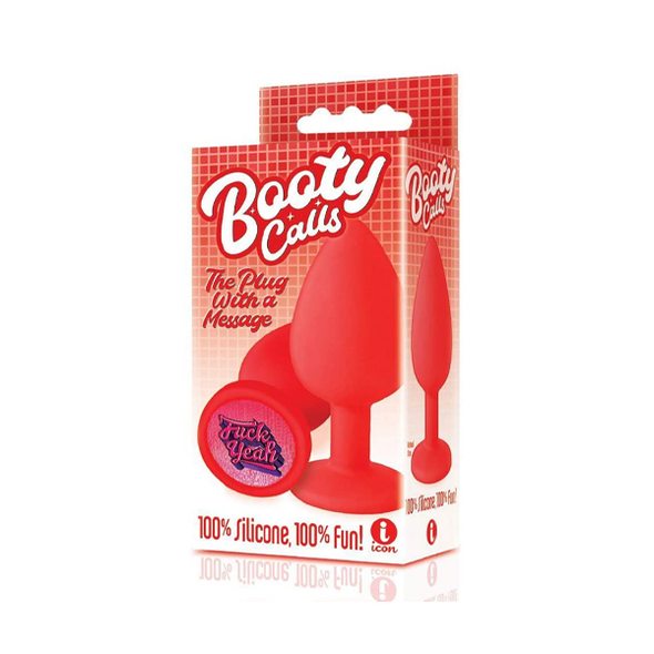Icon Brands - The 9's, Booty Calls, Silicone Butt Plug, Red, Fuck Yeah