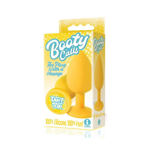 Icon Brands - The 9's, Booty Calls, Silicone Butt Plug, Yellow, Don't Stop