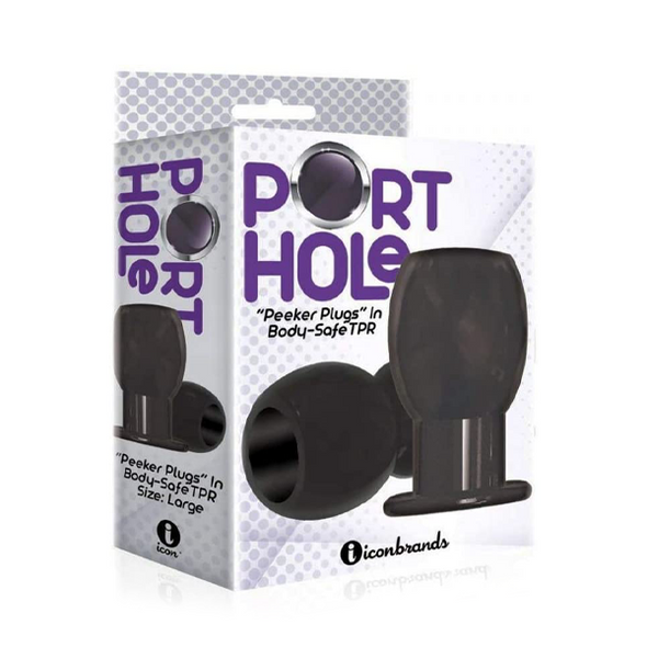 Icon Brands - The 9's, Port Hole, Hollow Butt Plug, Black