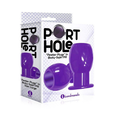 Icon Brands - The 9's, Port Hole, Hollow Butt Plug, Purple