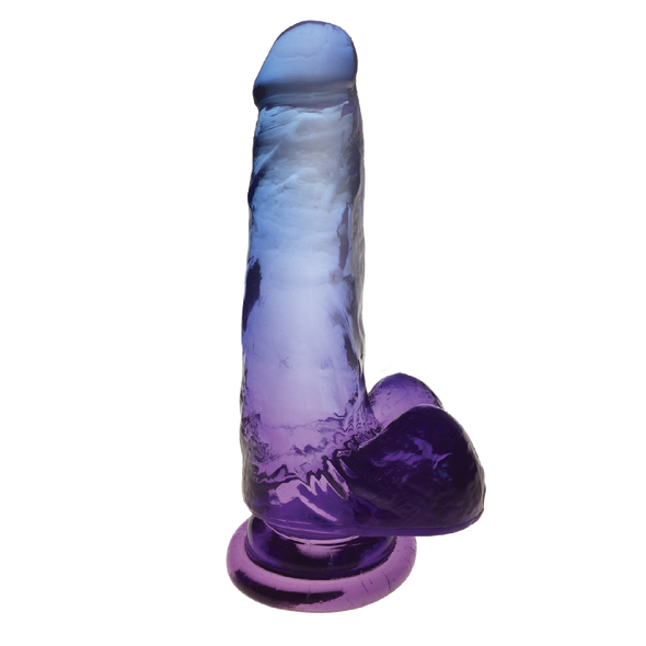 Icon Brands - Shades - Medium 7 Inch Jelly TPR Gradient Dildo Blue and Violet - Icon Brands