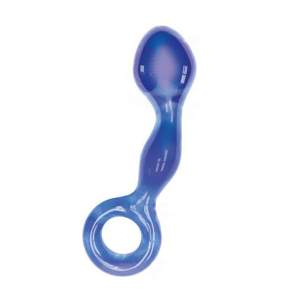 Icon Brands - The 9's - First Glass 5.25 Inch G-Spot Anal and Pussy Stimulator Blue - Icon Brands