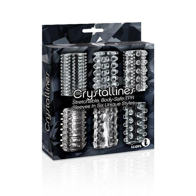 Icon Brands - The 9's - Crystalline TPR Cock Sleeves 6 Pack Clear - Icon Brands