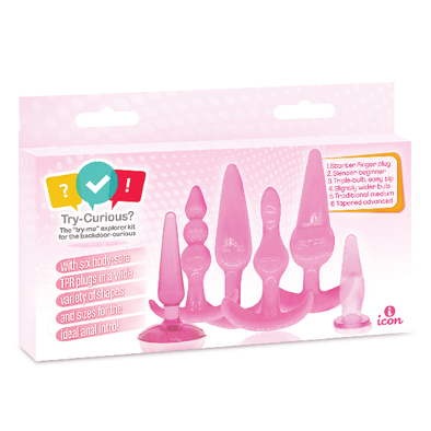 Icon Brands - Try-Curious - Anal Plug Kit, Pink - Icon Brands